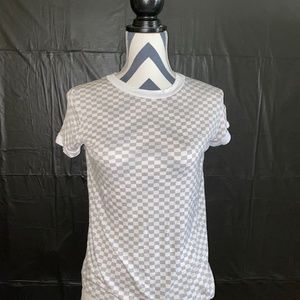 Gray and White Checkered T-Shirt